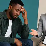 Person discussing cocaine addiction signs, effects and treatment options with a counsellor
