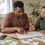 Client and counsellor creating a practical relapse prevention plan